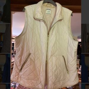 Old Navy White Quilted Vest